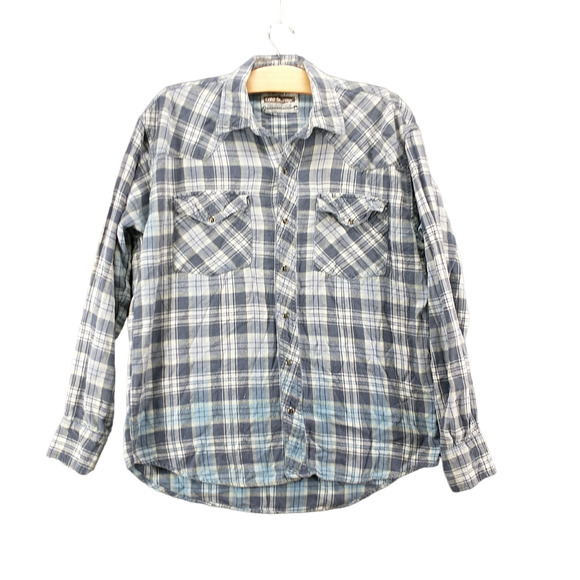 Cold Storage Men's Pearl Snap Shirt Multicolor Medium Long Sleeve Plaid Cotton - Picture 1 of 12
